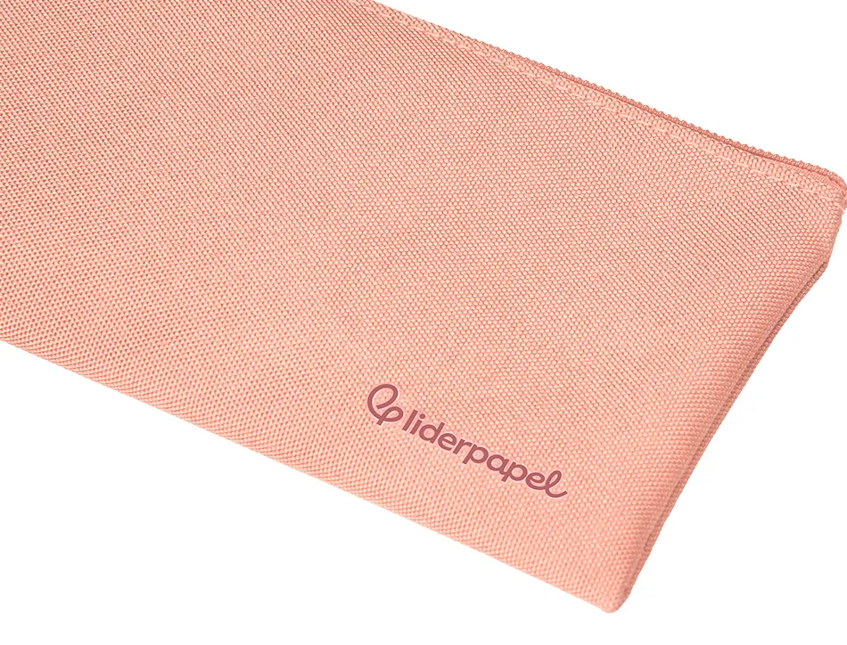 Fourre-tout liderpapel plat 1 compartiment 20x10cm coloris rose peche