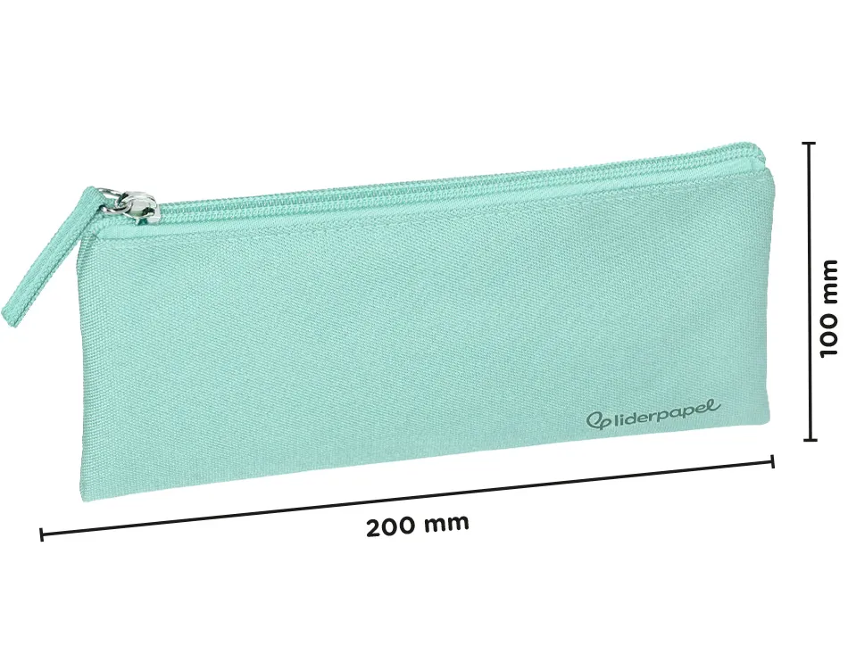 Fourre-tout liderpapel plat 1 compartiment 20x10cm coloris vert amande