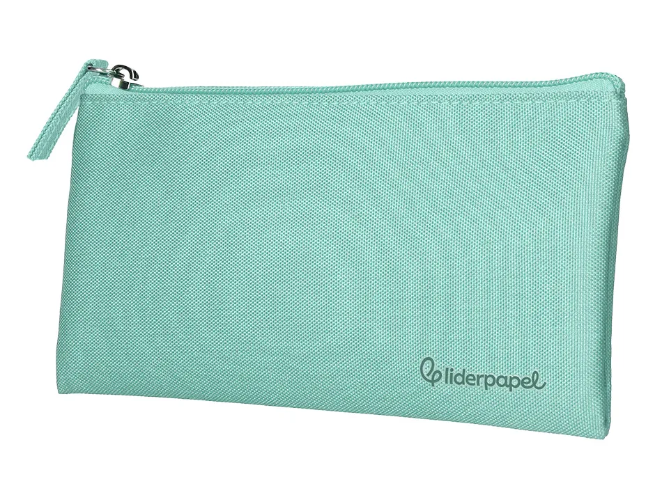 Fourre-tout liderpapel plat 1 compartiment 20x10cm coloris vert amande
