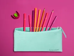 Fourre-tout liderpapel plat 1 compartiment 20x10cm coloris vert amande