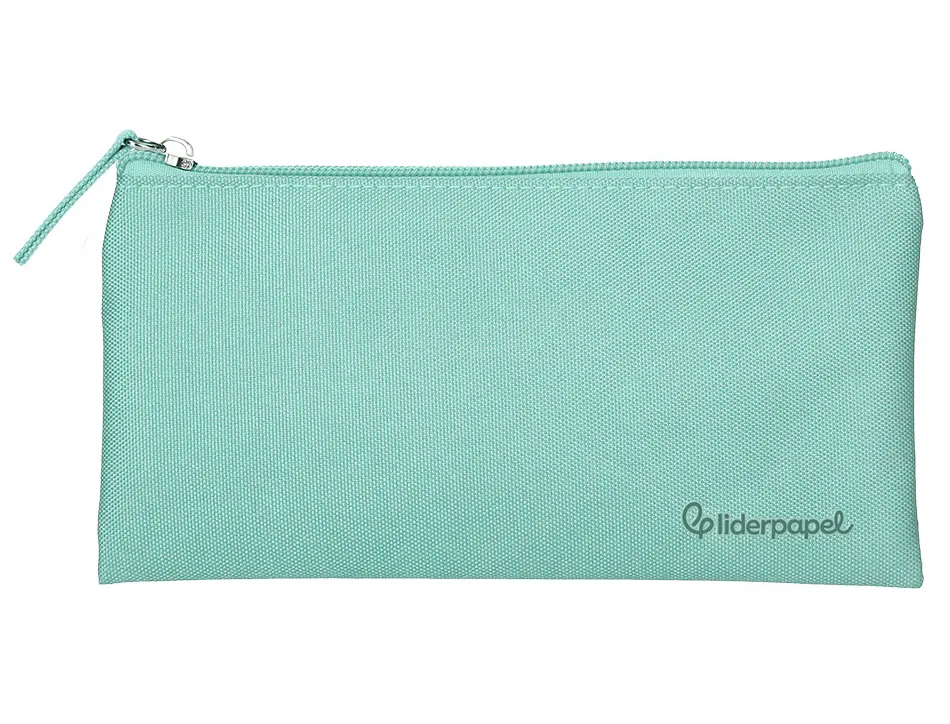 Fourre-tout liderpapel plat 1 compartiment 20x10cm coloris vert amande