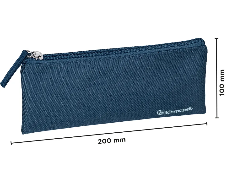 Fourre-tout liderpapel plat 1 compartiment 20x10cm coloris bleu marine