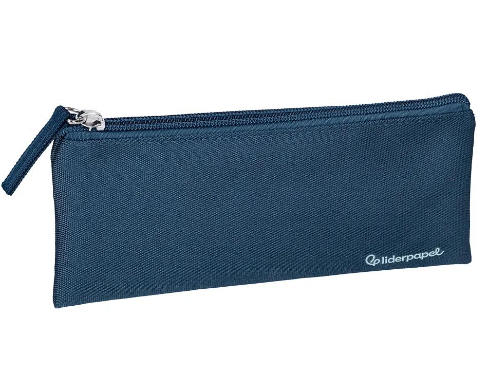 Fourre-tout liderpapel plat 1 compartiment 20x10cm coloris bleu marine