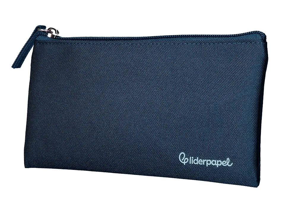 Fourre-tout liderpapel plat 1 compartiment 20x10cm coloris bleu marine