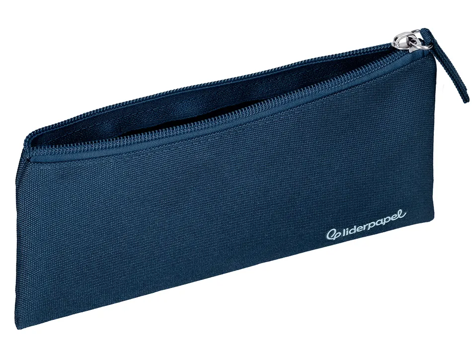Fourre-tout liderpapel plat 1 compartiment 20x10cm coloris bleu marine