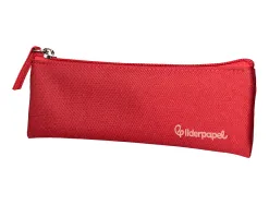 Fourre-tout liderpapel plat mince 1 compartiment 20x6cm coloris rouge