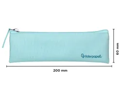 Fourre-tout liderpapel plat mince 1 compartiment 20x6cm coloris bleu celeste