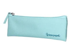 Fourre-tout liderpapel plat mince 1 compartiment 20x6cm coloris bleu celeste