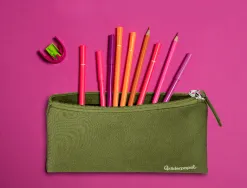 Fourre-tout liderpapel plat 1 compartiment 20x10cm coloris vert militaire