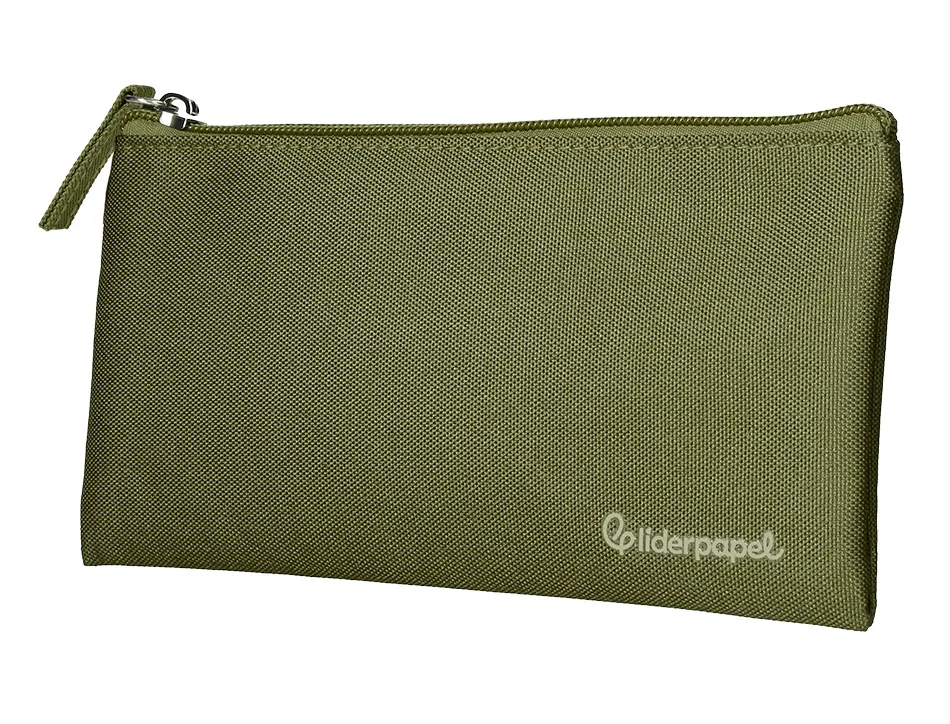 Fourre-tout liderpapel plat 1 compartiment 20x10cm coloris vert militaire
