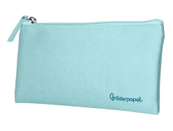 Fourre-tout liderpapel plat 1 compartiment 20x10cm coloris bleu celeste