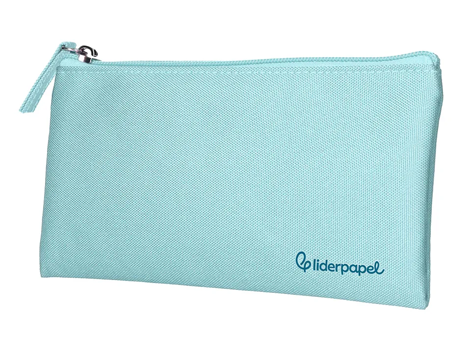 Fourre-tout liderpapel plat 1 compartiment 20x10cm coloris bleu celeste