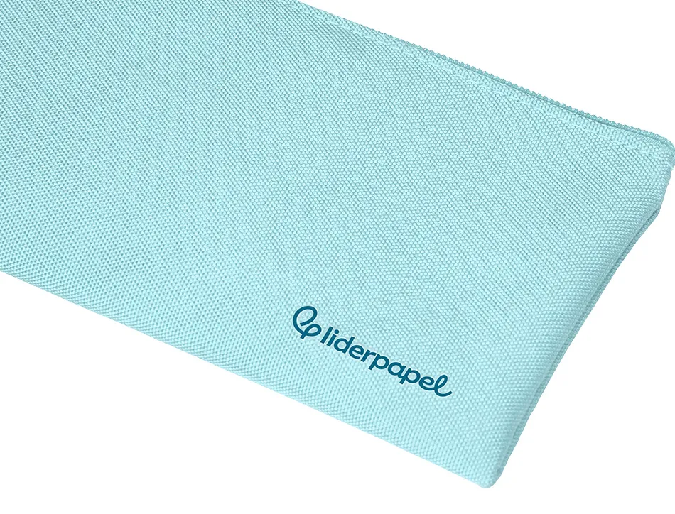 Fourre-tout liderpapel plat 1 compartiment 20x10cm coloris bleu celeste