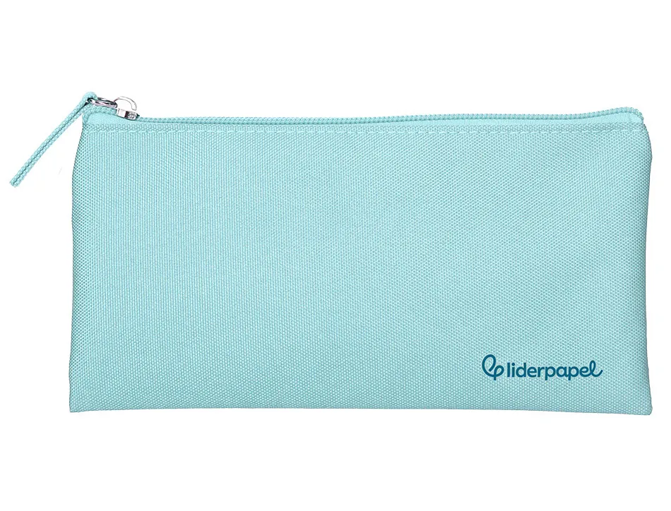 Fourre-tout liderpapel plat 1 compartiment 20x10cm coloris bleu celeste