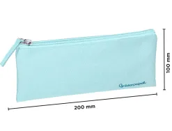 Fourre-tout liderpapel plat 1 compartiment 20x10cm coloris bleu celeste