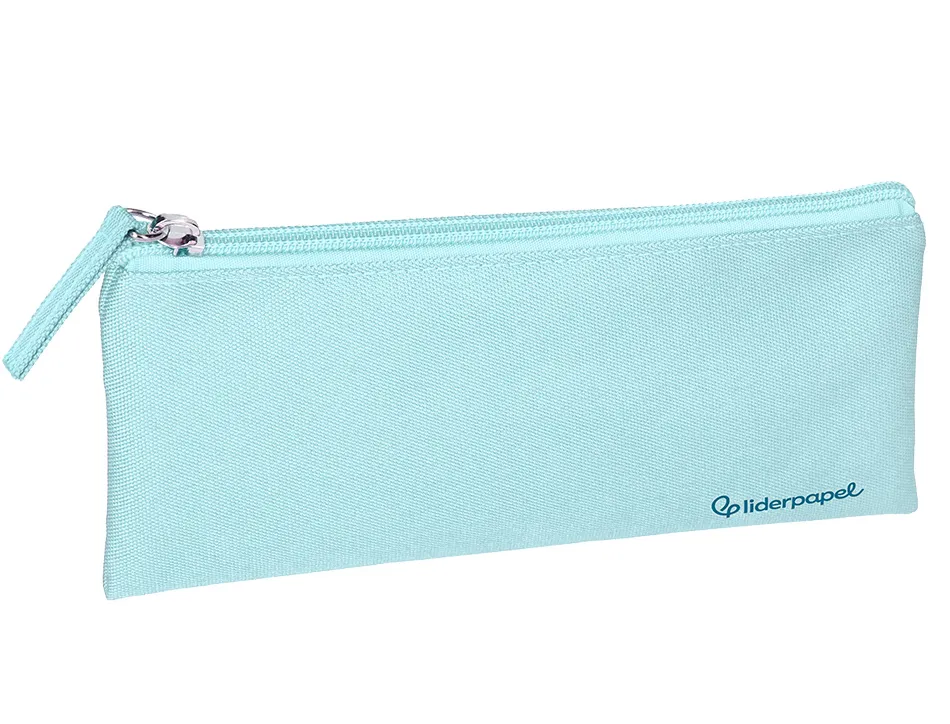 Fourre-tout liderpapel plat 1 compartiment 20x10cm coloris bleu celeste