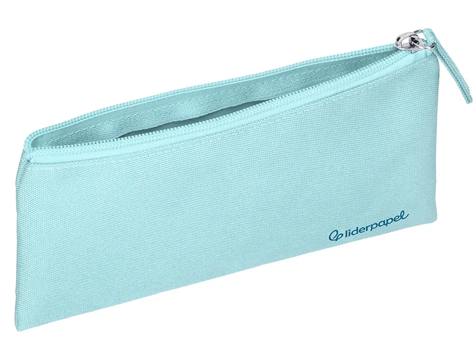 Fourre-tout liderpapel plat 1 compartiment 20x10cm coloris bleu celeste
