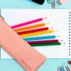 Fourre-tout liderpapel plat mince 1 compartiment 20x6cm coloris rose peche