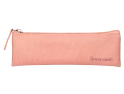Fourre-tout liderpapel plat mince 1 compartiment 20x6cm coloris rose peche