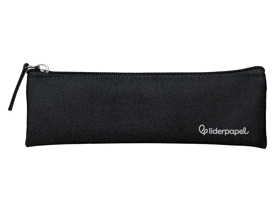 Fourre-tout liderpapel plat mince 1 compartiment 20x6cm coloris noir
