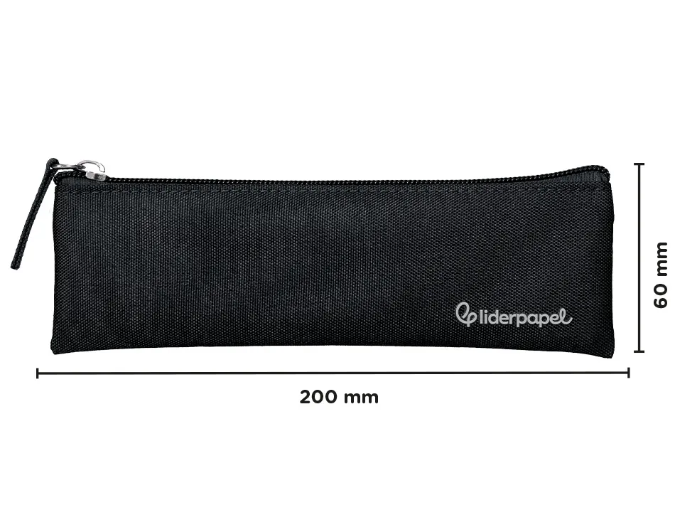 Fourre-tout liderpapel plat mince 1 compartiment 20x6cm coloris noir