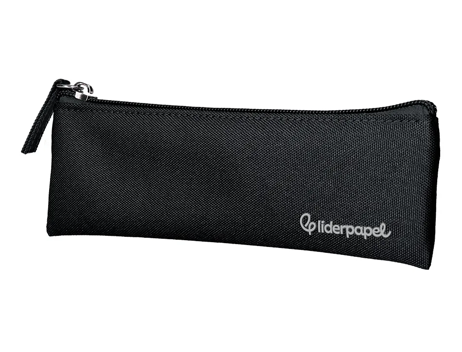Fourre-tout liderpapel plat mince 1 compartiment 20x6cm coloris noir