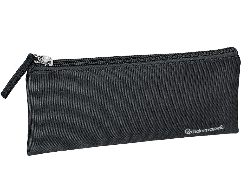 Fourre-tout liderpapel plat 1 compartiment 20x10cm coloris noir