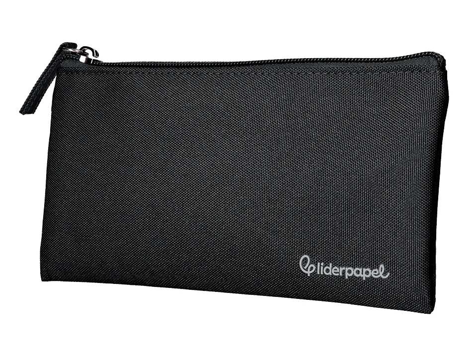 Fourre-tout liderpapel plat 1 compartiment 20x10cm coloris noir