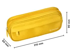 Fourre-tout liderpapel rectangulaire coins arrondis 1 compartiment avec poche avant 21x9cm coloris jaune