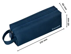 Fourre-tout liderpapel rectangulaire 2 compartiments anse de prehension 21x8cm coloris bleu marine