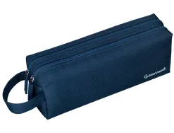 Fourre-tout liderpapel rectangulaire 2 compartiments anse de prehension 21x8cm coloris bleu marine