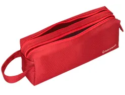 Fourre-tout liderpapel rectangulaire 2 compartiments anse de prehension 21x8cm coloris rouge
