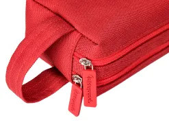 Fourre-tout liderpapel rectangulaire 2 compartiments anse de prehension 21x8cm coloris rouge