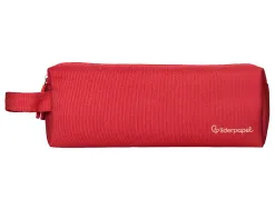 Fourre-tout liderpapel rectangulaire 2 compartiments anse de prehension 21x8cm coloris rouge