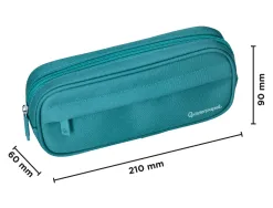 Fourre-tout liderpapel rectangulaire coins arrondis 1 compartiment avec poche avant 21x9cm coloris bleu