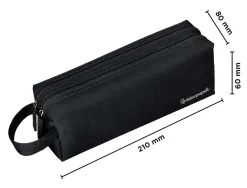 Fourre-tout liderpapel rectangulaire 2 compartiments anse de prehension 21x8cm coloris noir