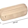 Fourre-tout liderpapel rectangulaire coins arrondis 1 compartiment avec poche avant 21x9cm coloris beige