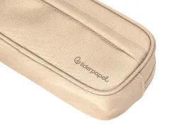 Fourre-tout liderpapel rectangulaire coins arrondis 1 compartiment avec poche avant 21x9cm coloris beige