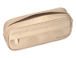 Fourre-tout liderpapel rectangulaire coins arrondis 1 compartiment avec poche avant 21x9cm coloris beige