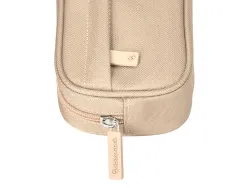 Fourre-tout liderpapel rectangulaire coins arrondis 1 compartiment avec poche avant 21x9cm coloris beige