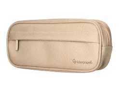 Fourre-tout liderpapel rectangulaire coins arrondis 1 compartiment avec poche avant 21x9cm coloris beige