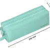 Fourre-tout liderpapel rectangulaire 2 compartiments anse de prehension 21x8cm coloris vert amande