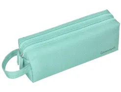 Fourre-tout liderpapel rectangulaire 2 compartiments anse de prehension 21x8cm coloris vert amande
