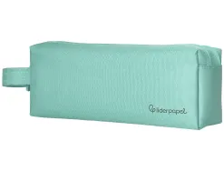 Fourre-tout liderpapel rectangulaire 2 compartiments anse de prehension 21x8cm coloris vert amande