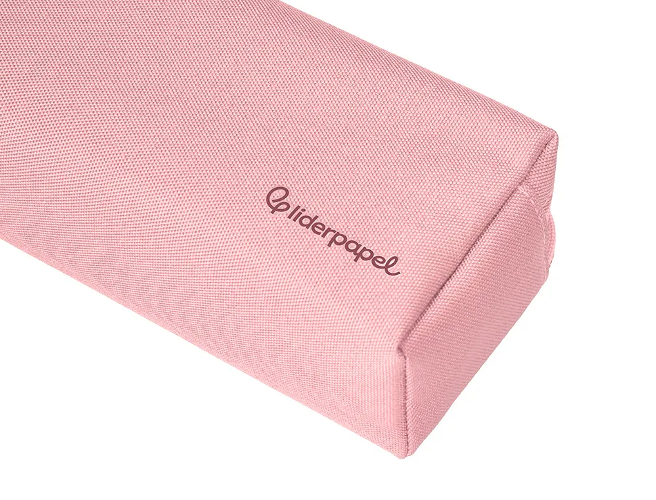 Fourre-tout liderpapel rectangulaire 2 compartiments anse de prehension 21x8cm coloris rose