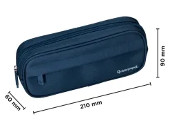 Fourre-tout liderpapel rectangulaire coins arrondis 1 compartiment avec poche avant 21x9cm coloris bleu