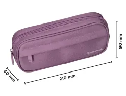 Fourre-tout liderpapel rectangulaire coins arrondis 1 compartiment avec poche avant 21x9cm coloris mauve