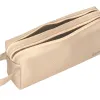 Fourre-tout liderpapel rectangulaire 2 compartiments anse de prehension 21x8cm coloris beige