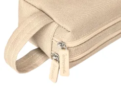 Fourre-tout liderpapel rectangulaire 2 compartiments anse de prehension 21x8cm coloris beige