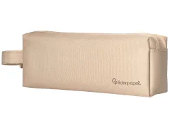 Fourre-tout liderpapel rectangulaire 2 compartiments anse de prehension 21x8cm coloris beige